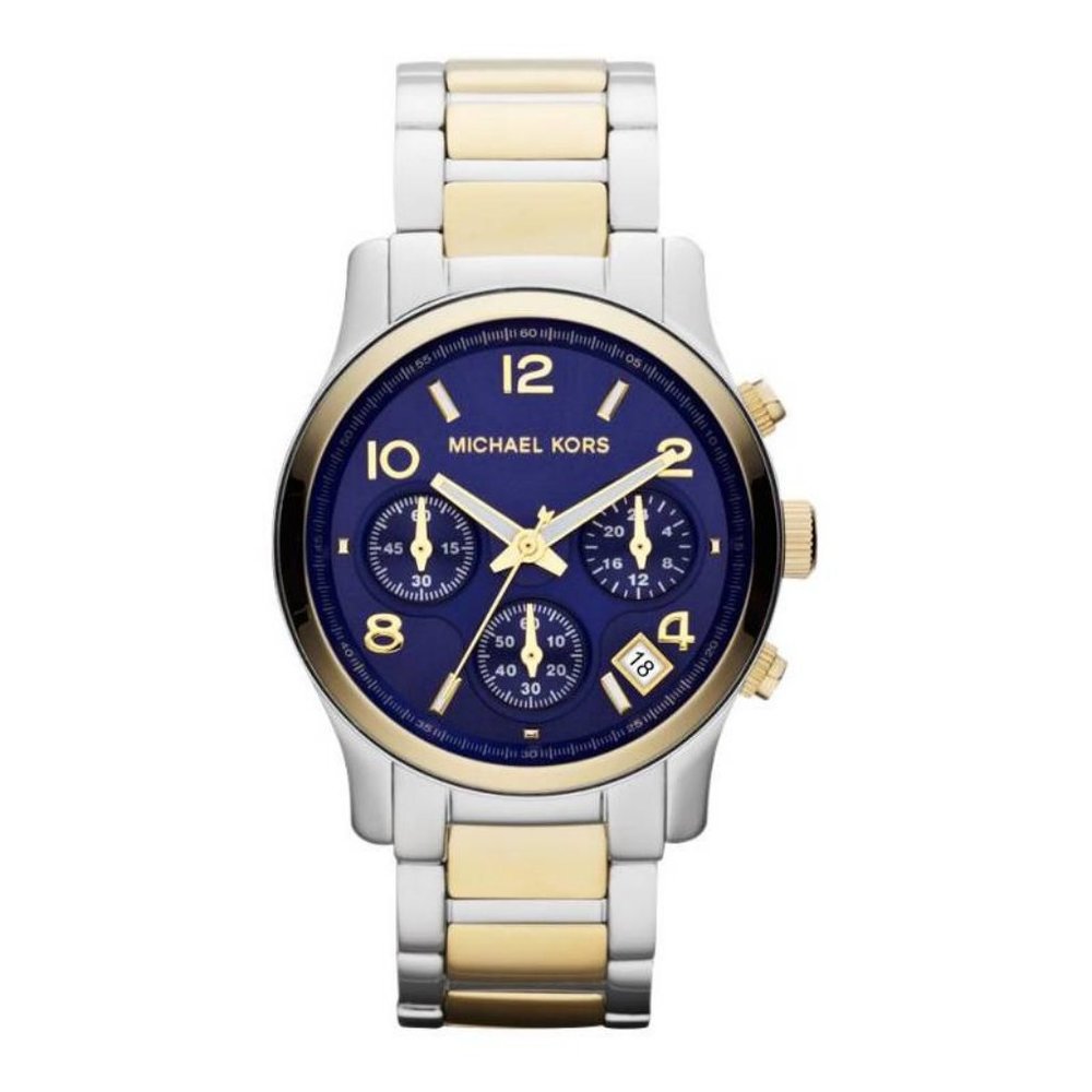 Michael Kors Runway Blue Dial Two Tone Watch